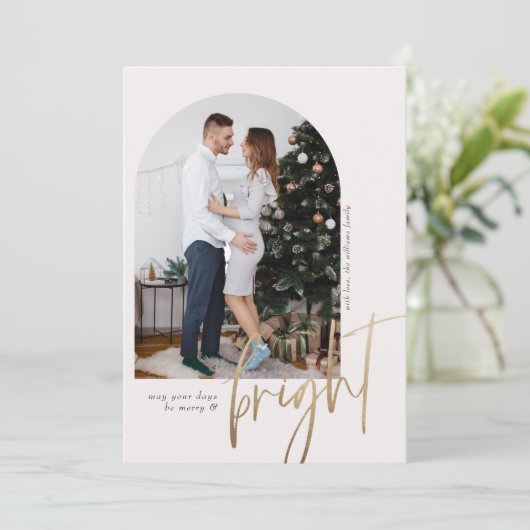 2枚のカスタム写真ブライト文字赤面ピンクフレーム 招待状 (スタンド正面)