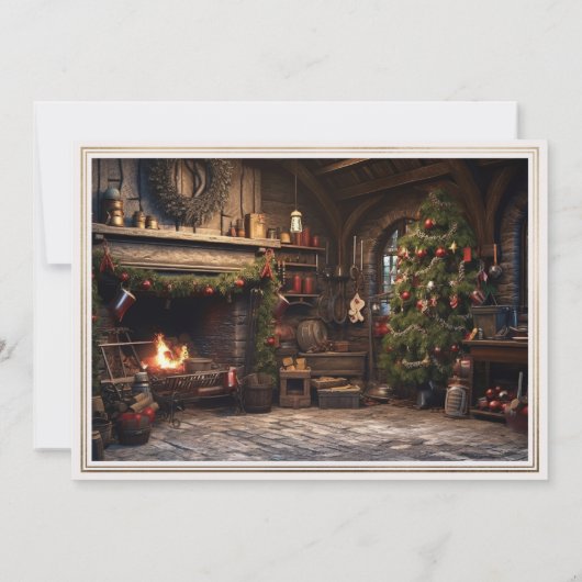 2枚のカスタム写真金ゴールドメリータイポグラフィ 招待状 (裏面)