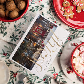 2枚のカスタム写真 ゴールド 楽しいタイポグラフィ 招待状