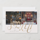 2枚のカスタム金ゴールドうれしそうなタイポグラフィ 招待状 (正面)