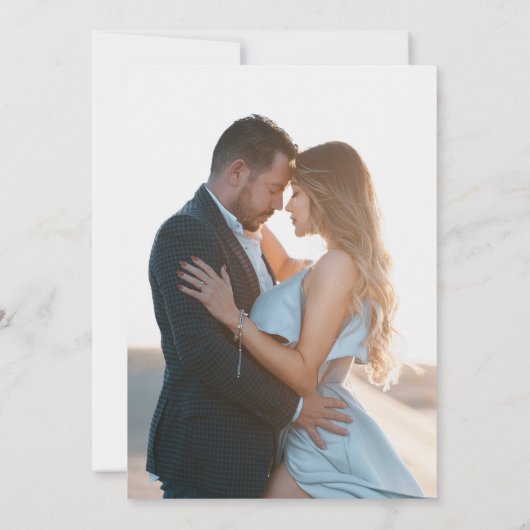 2枚のクラシック写真エレガントHand書 結婚 s セーブザデート (裏面)