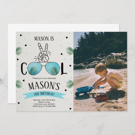 2枚のクール写真 招待状 (正面/裏面)