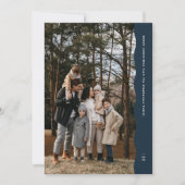 2枚のシンプル写真のウェーブエッジのネイビーのクリスマス シーズンカード (正面)