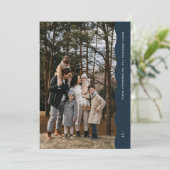 2枚のシンプル写真のウェーブエッジのネイビーのクリスマス シーズンカード (スタンド正面)