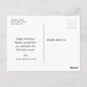 2枚のシンプル写真のクリスマス ポストカード (裏面)