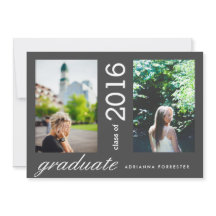 2枚のシンプル写真をチャーコールブラックで卒業