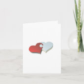 2枚のハートパズル片カード カード (正面)