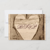 2枚のハート素朴・シャッターが結婚出欠届けカードを出す。 出欠カード (裏面)