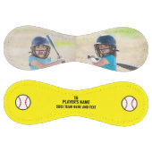 2枚のパーソナライズされたフォトプレーヤーとチーム名 ソフトボール (パネル)