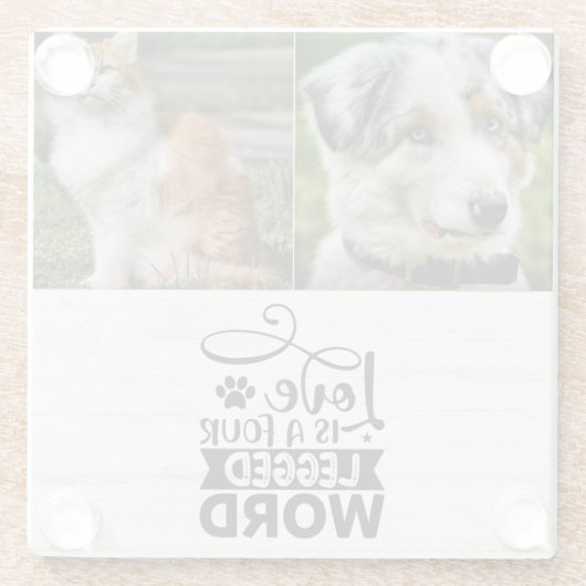 2枚のパーソナライズされたフォトペットグラスのコースター ガラスコースター (裏面)