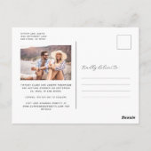 2枚のフォトアーチNavy Blue日付を保存 ポストカード (裏面)