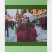 2枚のフォトクリスマスグリッター 三つ折りクリスマスカード (内部中)