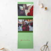 2枚のフォトクリスマスグリッター 三つ折りクリスマスカード (内部)