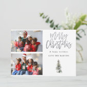 2枚のフォトクリスマスツリーモダン (スタンド正面)