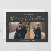 2枚のフォトクリスマスボタニカルウォーター色のフローラ シーズンカード (正面)