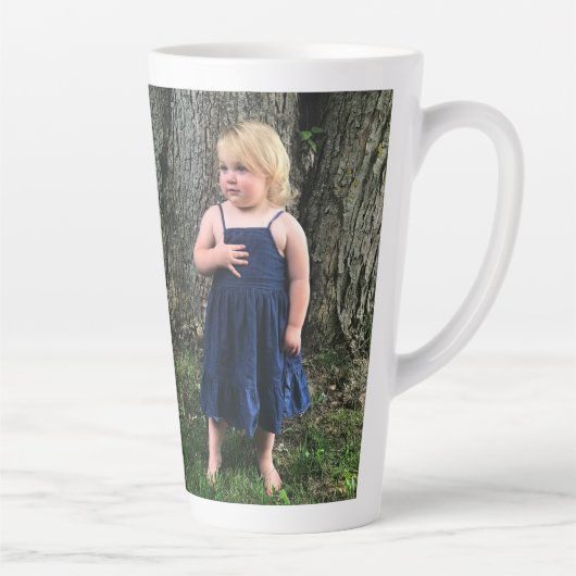 2枚のフォトコーヒーマグ、12または17オンスのラテマグ カフェラテマグ (右)