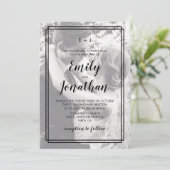 2枚のフォトジオメトエレガントリ結婚式招待状カード 招待状 (スタンド正面)