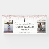 2枚のフォトスクリプトおめでとうナース卒業 横断幕 (横)