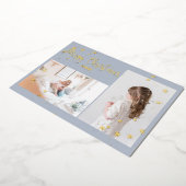 2枚のフォトスノーフレークスクリスマスフォト金ゴールドカード 箔シーズンカード (回転した状態)