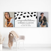 2枚のフォトダブル卒業バナー 横断幕