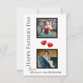 2枚のフォトハッピーファーザーのデイパーソナライズされたカード カード (正面)