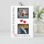 2枚のフォトハッピーファーザーのデイパーソナライズされたカード カード (スタンド正面)