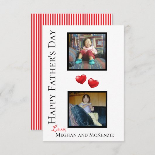 2枚のフォトハッピーファーザーのデイパーソナライズされたカード カード (正面/裏面)