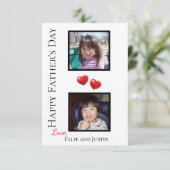 2枚のフォトハッピーファーザーのデイパーソナライズされたカード カード (スタンド正面)