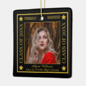 2枚のフォトブラック | 2023年金ゴールドクラス卒業 セラミックオーナメント (左)