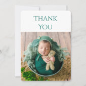 2枚のフォトベビーグリーンサンキューカード サンキューカード (正面)