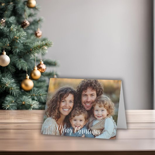 2枚のフォトメリークリスマスホリデー折りたたみカード シーズンカード