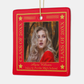 2枚のフォトレッド | 2023年金ゴールドクラス卒業 セラミックオーナメント (左)