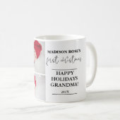 2枚のフォト初めてのクリスマス祖母マグカップ コーヒーマグカップ (正面右)