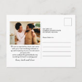 2枚のフォト婚約発表葉書 インビテーションポストカード (裏面)