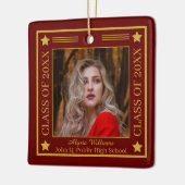 2枚のフォトDk赤 | 2023年金ゴールドクラス卒業 セラミックオーナメント (左)