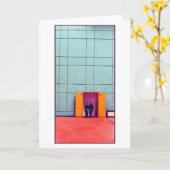 2枚のフォーク空白のグリーティングカード カード (黄色い花)