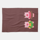 2枚のブタの台所タオル キッチンタオル (横)