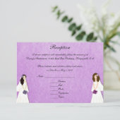 2枚のブライド·レズビアン結婚のカスタム披露宴カード 招待状 (スタンド正面)