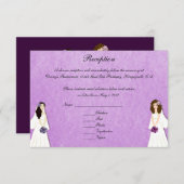 2枚のブライド·レズビアン結婚のカスタム披露宴カード 招待状 (正面/裏面)