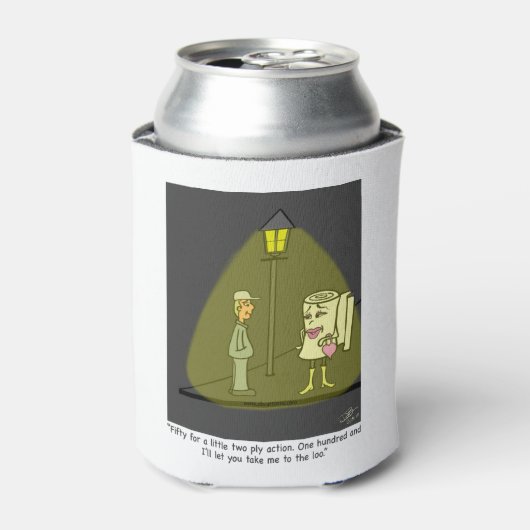 2枚のプライおもしろいマンガのポスター 缶クーラー (缶正面)