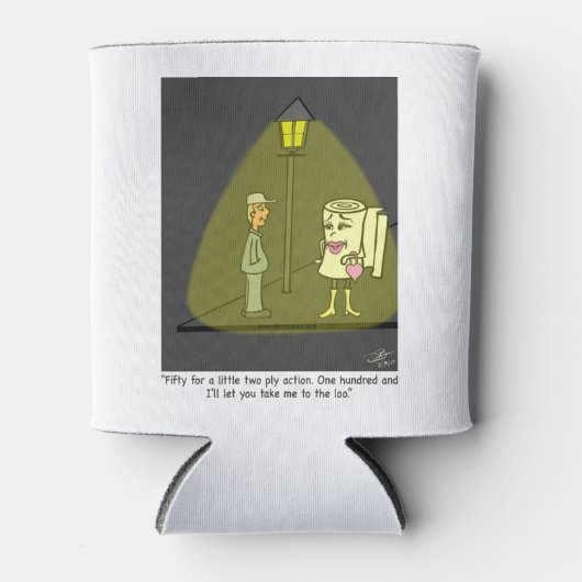 2枚のプライおもしろいマンガのポスター 缶クーラー (正面)