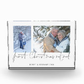 2枚のモダンフォトスクリプト名初めてのクリスマス退職した フォトブロック (正面)