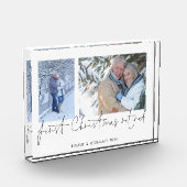 2枚のモダンフォトスクリプト名初めてのクリスマス退職した フォトブロック (左)