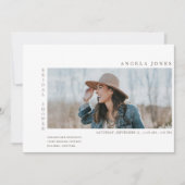 2枚のモダンフォトブライダルホワイト招待状 招待状 (正面)