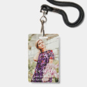 2枚のモダン写真の手書き入力 バッジ (Front with Lanyard)