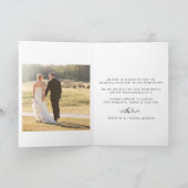 2枚のモダン写真の結婚サンキューカードをスクリプト サンキューカード (内部)