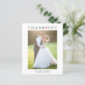2枚のモダン写真の結婚サンキューカード (スタンド正面)