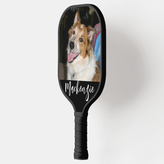 2枚のモダン写真コラージスクリプト名のカスタム色 ピックルボールラケット (左)