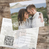 2枚のモダン写真シンプルミニマルQRコード ポストカード