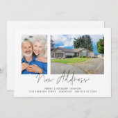 2枚のモダン写真スクリプトの新しいアドレス 案内状 (正面/裏面)